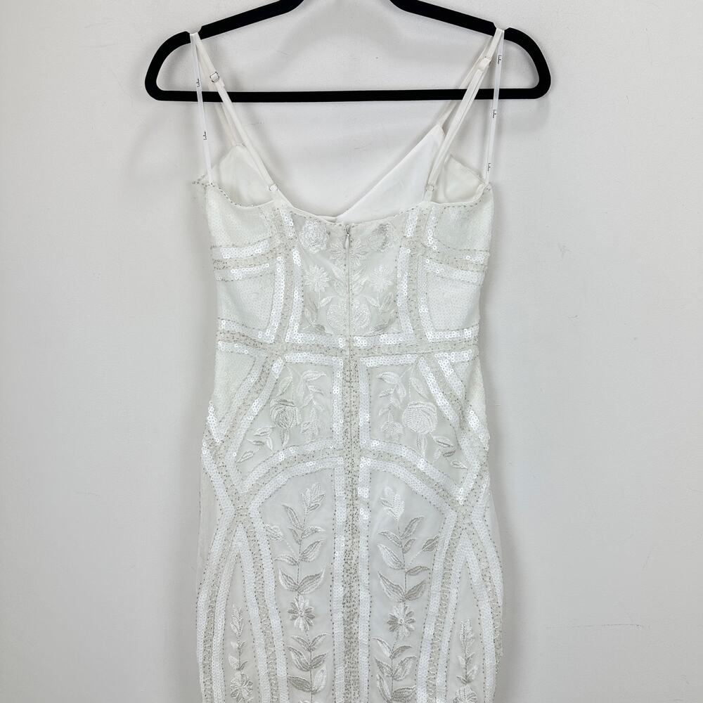 Lulus Alluring Interest White Sequin Embroidered Sleeveless Midi Dress Small NWT - Picture 11 of 13